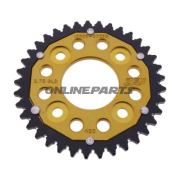 BAGESTE TANDHJUL DOBBELT 37 TANDHØJDE 420 GULD ZF INDVENDIG DIAMETER 058 BOLTAFSTAND 090