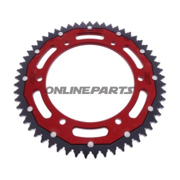 BAGESTE TANDHJUL DOBBELT 57 TANDHØJDE 428 RØD ZF INDVENDIG DIAMETER 136 BOLTAFSTAND 156