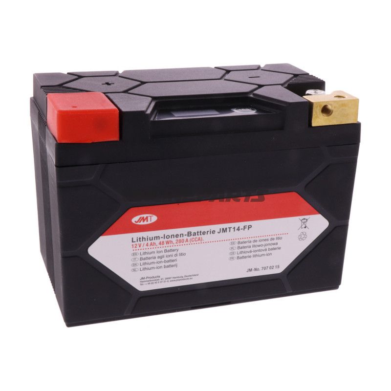 BATTERI MOTORCYKEL JMT14-FP JMT LITHIUM ION MED OPLADNINGSINDIKATOR