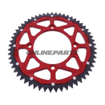 BAGESTE TANDHJUL DOBBELT 57 TANDHØJDE 428 RØD ZF INDVENDIG DIAMETER 100 BOLT AFSTAND 120