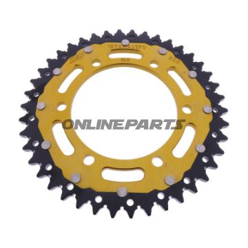 BAGHJUL DOBBELT 42 TANDHØJDE 525 GULD ZF INDVENDIG DIAMETER 110 BOLT AFSTAND 130