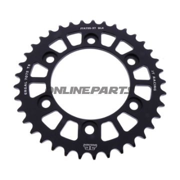 BAGESTE TANDHJUL ALUMINIUM 37 TANDAFSTAND 520 SORT JT INDVENDIG DIAMETER 100 BOLTAFSTAND 124