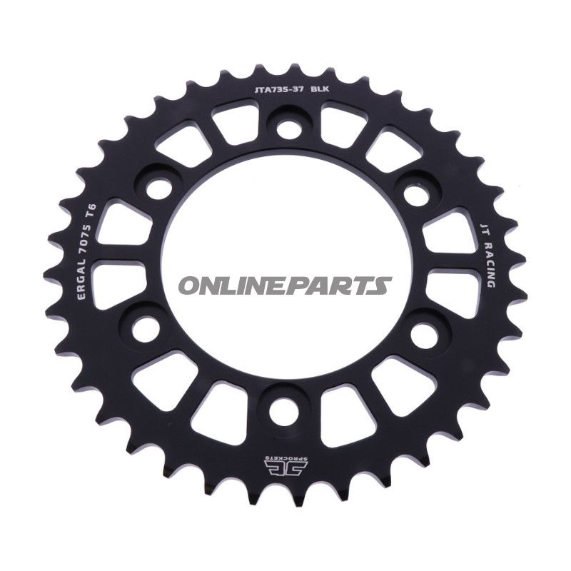 BAGESTE TANDHJUL ALUMINIUM 37 TANDAFSTAND 520 SORT JT INDVENDIG DIAMETER 100 BOLTAFSTAND 124