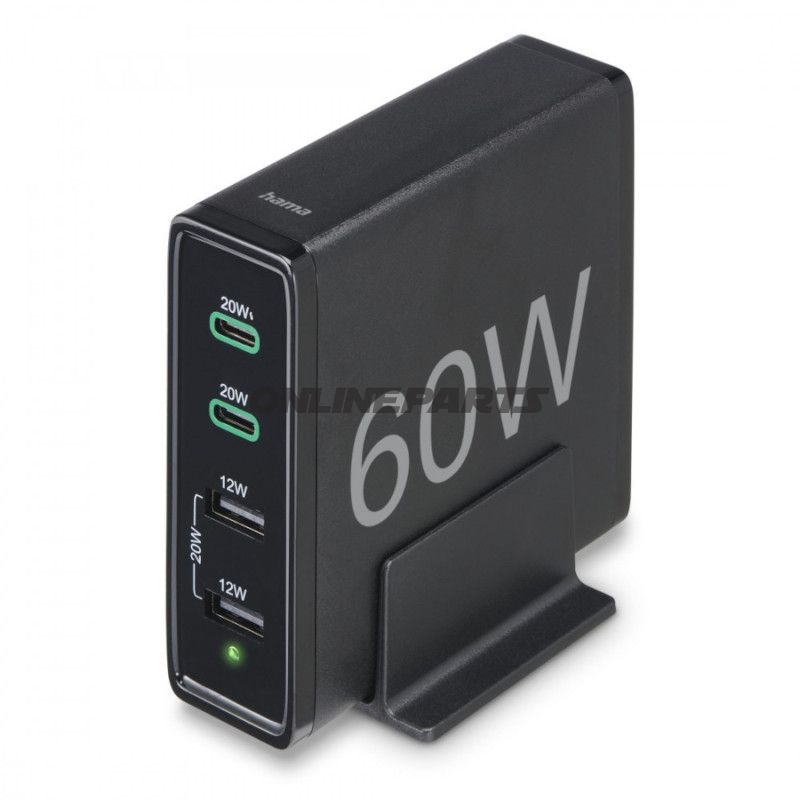 Ladestation 230V-USB-A/C 60W PD QC3 4-Fach