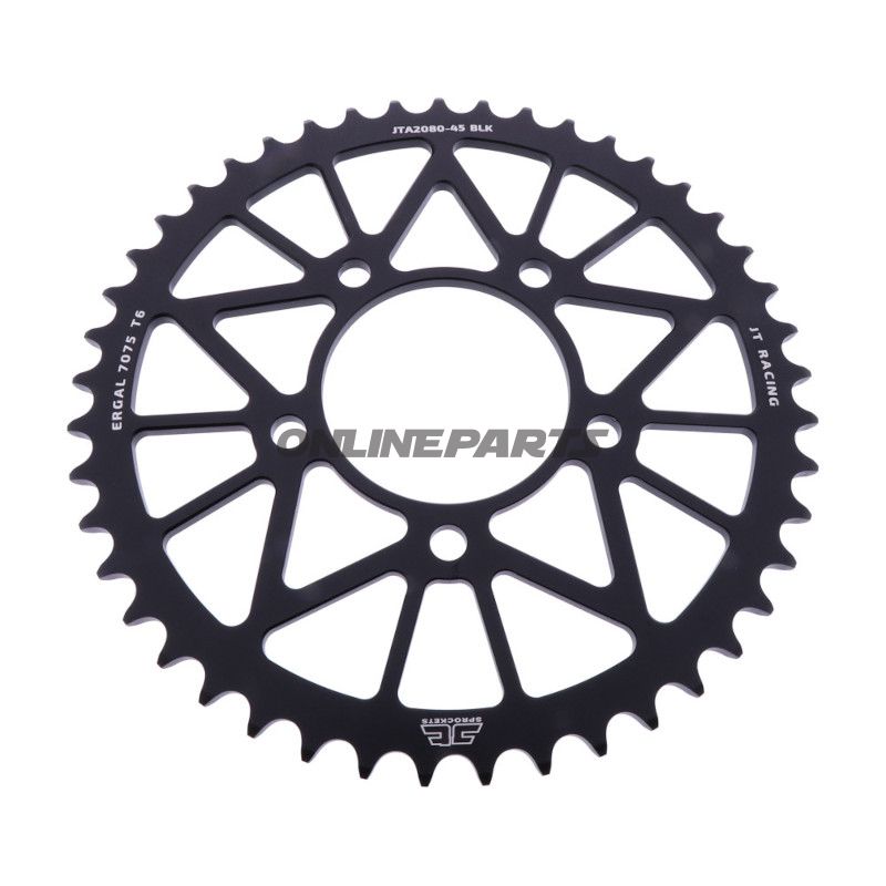 BAGESTE TANDHJUL ALUMINIUM 45 TANDAFSTAND 520 SORT JT INDVENDIG DIAMETER 076 BOLTAFSTAND 100