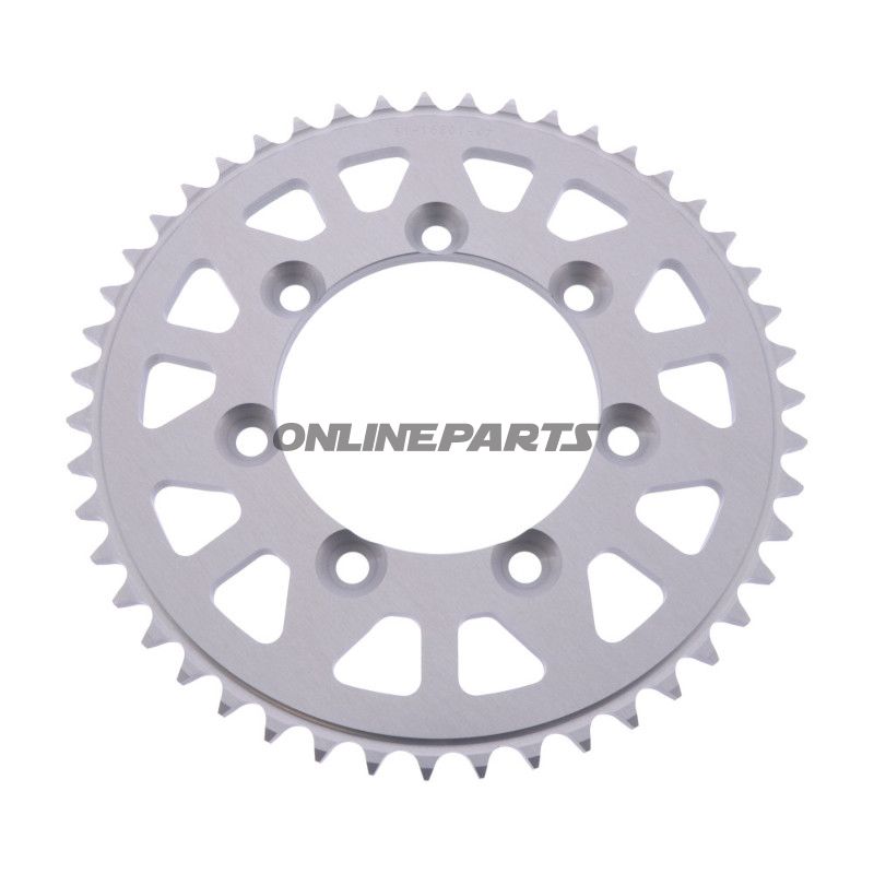 BAGHJUL ALUMINIUM ALUMINIUM 47 TANDDELING 428 SØLV ESJOT INDVENDIG DIAMETER 085 BOLTAFSTAND 100