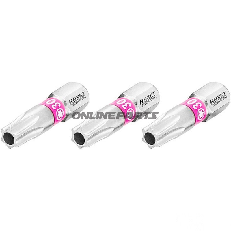 BIT TORX T30H 1/4Z 3 STK 25 mm 1/4Z=6,3 mm