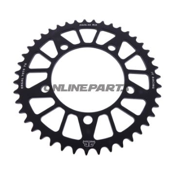 BAGESTE TANDHJUL ALUMINIUM 43 TANDAFSTAND 520 SORT JT INDVENDIG DIAMETER 110 BOLT AFSTAND 130.8