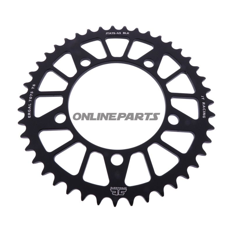 BAGESTE TANDHJUL ALUMINIUM 43 TANDAFSTAND 520 SORT JT INDVENDIG DIAMETER 110 BOLT AFSTAND 130.8