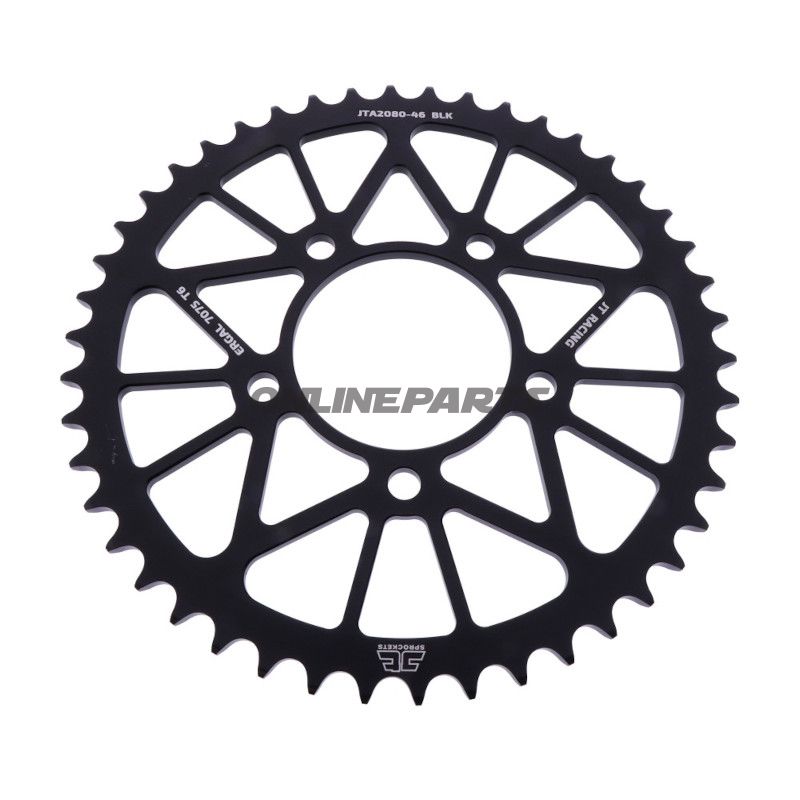 BAGESTE TANDHJUL ALUMINIUM 46 TANDAFSTAND 520 SORT JT INDVENDIG DIAMETER 076 BOLTAFSTAND 100