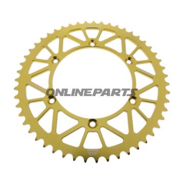 BAGESTE TANDHJUL ALUMINIUM 51 TANDHØJDE 520 GULD JT INDVENDIG DIAMETER 134 BOLTAFSTAND 150