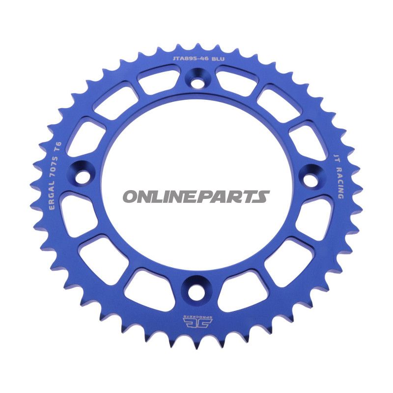 BAGESTE TANDHJUL ALUMINIUM 46 TANDAFSTAND 428 BLÅ JT INDVENDIG DIAMETER 110 BOLTAFSTAND 132