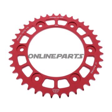 BAGESTE TANDHJUL ALUMINIUM 40 TANDAFSTAND 520 RØD JT INDVENDIG DIAMETER 125 BOLTAFSTAND 153