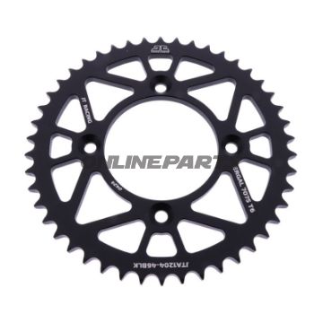 BAGHJUL ALUMINIUM 46 TANDDELING 428 SORT JT INDVENDIG DIAMETER 080 BOLTAFSTAND 100