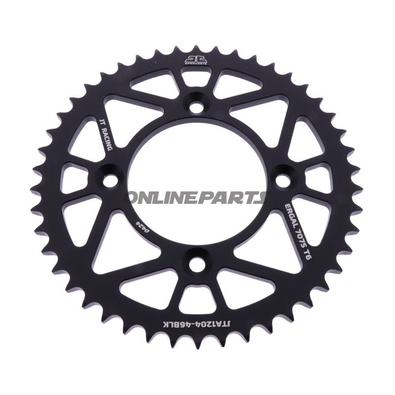 BAGHJUL ALUMINIUM 46 TANDDELING 428 SORT JT INDVENDIG DIAMETER 080 BOLTAFSTAND 100