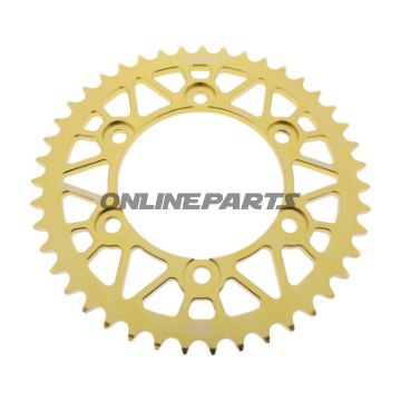 BAGHJUL ALUMINIUM 43 TANDAFSTAND 525 GULD JT INDVENDIG DIAMETER 110 BOLTAFSTAND 130