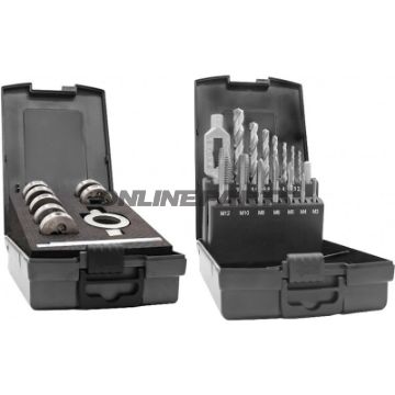 GEVINDSCHNEID VÆRKTØJSSÆT 23 DELE HSS M3-M12 INDVENDIGT+AUSSEN
