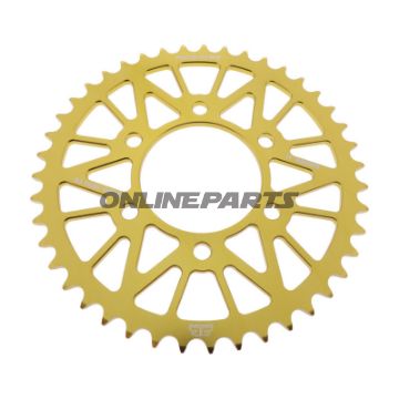 BAGHJUL ALUMINIUM 43 TANDAFSTAND 520 GULD JT INDVENDIG DIAMETER 080 BOLTAFSTAND 104