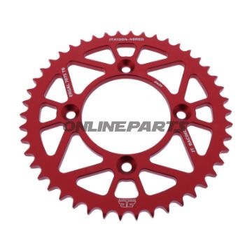 BAGHJUL ALUMINIUM 46 TANDAFSTAND 428 RØD JT INDVENDIG DIAMETER 080 BOLTAFSTAND 100