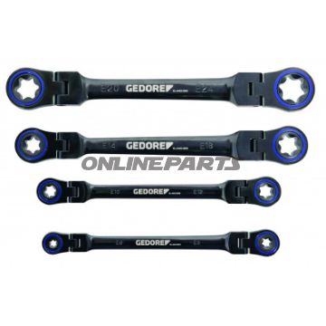 Ringnøglesæt med dobbeltled E-Torx