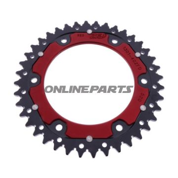 BAGESTE TANDHJUL DOBBELT 40 TANDHØJDE 520 RØD ZF INDVENDIG DIAMETER 125 BOLT AFSTAND 153