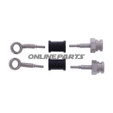 FLETTET STÅL BREMSESLANGE KIT FITTINGS SØLV 2 STK