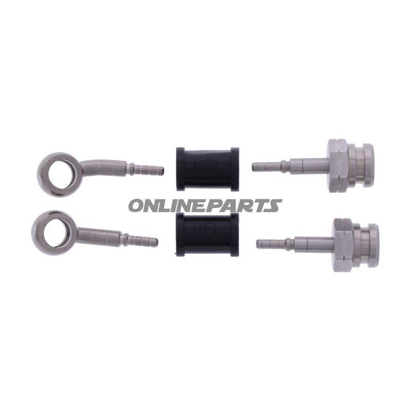 FLETTET STÅL BREMSESLANGE KIT FITTINGS SØLV 2 STK