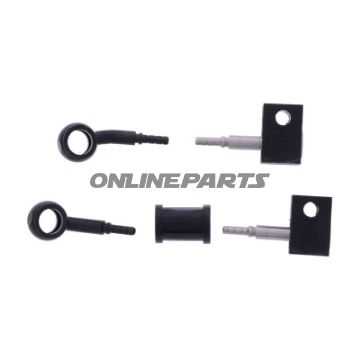 FLETTET STÅL BREMSESLANGE KIT FITTINGS SORT 2 DELE