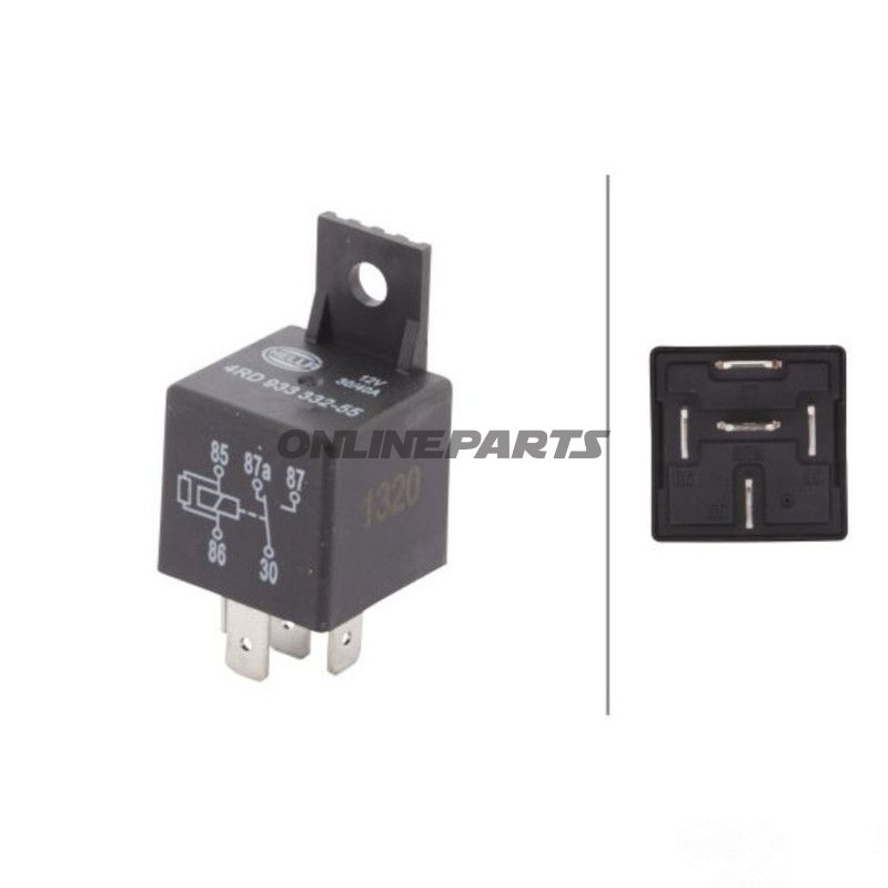 RELÆ MULTIFUNKTION 12V 5-POLET MED HOLDER