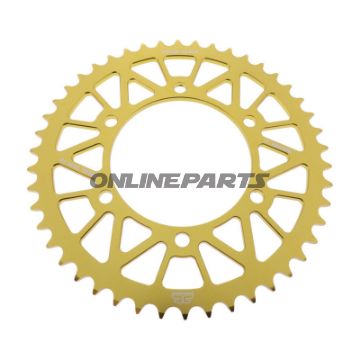 BAGESTE TANDHJUL ALUMINIUM 46 TANDHØJDE 520 GULD JT INDVENDIG DIAMETER 110 BOLTAFSTAND 130