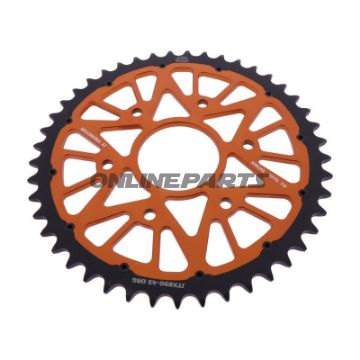 Bagtandhjul Twinstar 45Z deling 520 orange JT indvendig diameter 063 boltcirkel 110