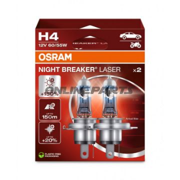 Lampe H4 12V60/55W Osram Duo Night Breaker Laser