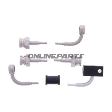 FLETTET STÅL BREMSESLANGE KIT FITTINGS SØLV 3 DELE
