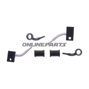 FLETTET STÅL BREMSESLANGE KIT FITTINGS SORT 2 DELE