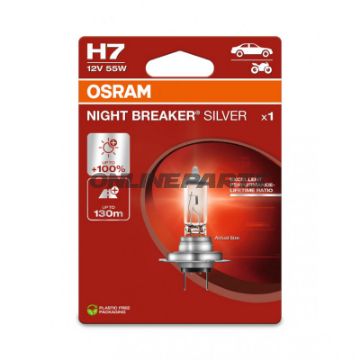 LAMPE H7 12V55W 1 BLI, OSR NIGHT BREAKER SØLV
