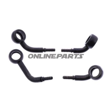 FLETTET STÅL BREMSESLANGE KIT FITTINGS SORT 2 DELE