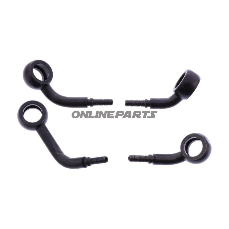 FLETTET STÅL BREMSESLANGE KIT FITTINGS SORT 2 DELE