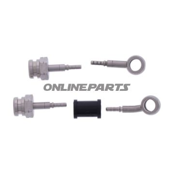 FLETTET STÅL BREMSESLANGE KIT FITTINGS SØLV 2 STK