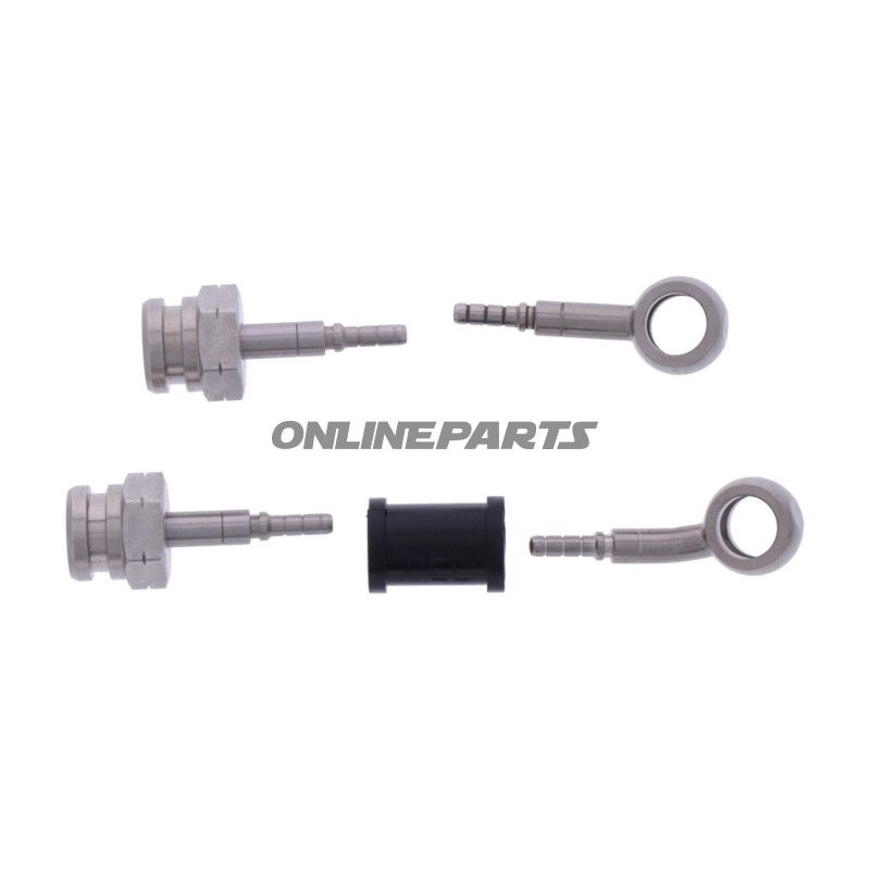 FLETTET STÅL BREMSESLANGE KIT FITTINGS SØLV 2 STK