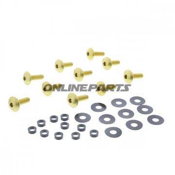 KUPPELHOVED BOLT KIT M6X1MM 20MM ALU GULD