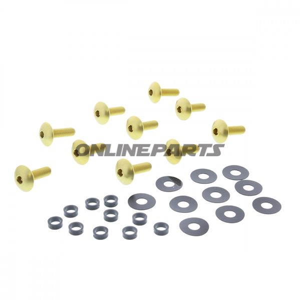 KUPPELHOVED BOLT KIT M6X1MM 20MM ALU GULD