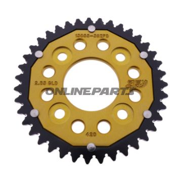 Tandhjul Dual 39T Pitch 420 guld ZF indvendig diameter 058 Bolt Cirkel 090