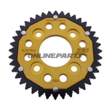 Tandhjul Dual 40T Pitch 420 guld ZF indvendig diameter 058 Bolt Cirkel 090
