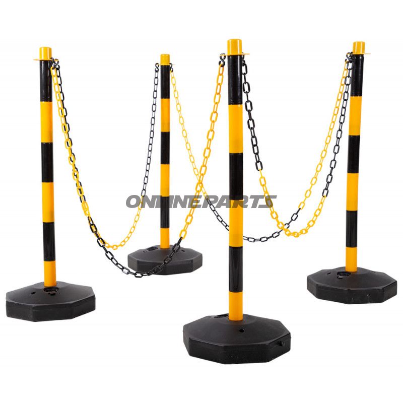 AFSPÆRRINGSSÆT HV 4 stolper 20 meter kæde