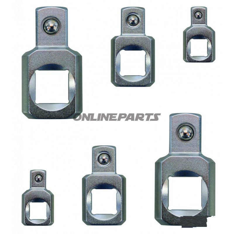 AFBØJNINGSADAPTERSÆT 6 STK 90 GRADER 1/4-3/8-1/2 TOMMER