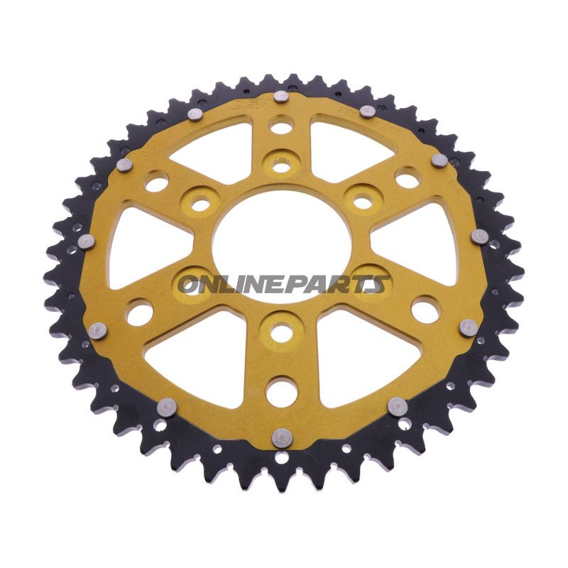 BAGHJUL DOBBELT 49 TANDHØJDE 525 GULD ZF INDVENDIG DIAMETER 073 BOLTAFSTAND 103