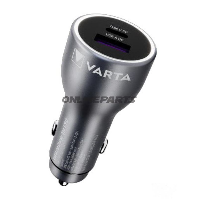 USB-KFZ-Ladeadapter Varta USB A QC / USB C PD 3A