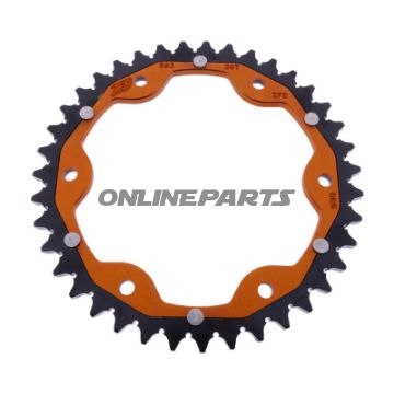 Tandhjul Dual 39T Pitch 525 orange ZF Indvendig diameter 153 Bolt cirkel 155