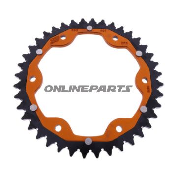 Kettenrad Dual 40Z Teilung 525 orange ZF Innendurchmesser 153 Lochkreis 155