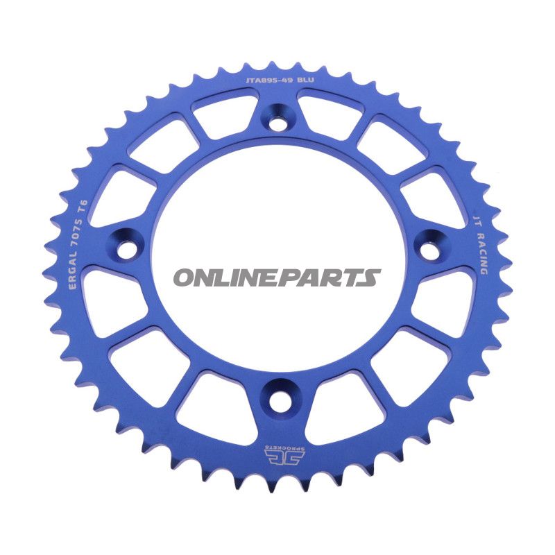 BAGESTE TANDHJUL ALUMINIUM 49 TANDAFSTAND 428 BLÅ JT INDVENDIG DIAMETER 110 BOLTAFSTAND 132